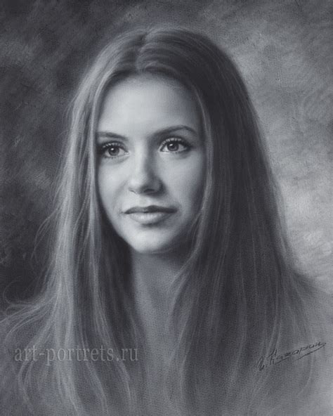 Nina Dobrev Drawing By Dry Brush By Drawing Portraits On Deviantart
