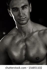 Portrait Handsome Nude Man Over Dark Stock Photo Shutterstock