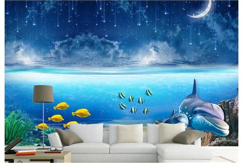 Customzed 3d Wallpaper 3d Kids Wallpaper Under The Moon Underwater