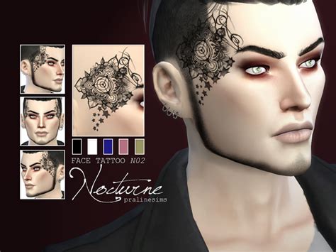 Face Tattoo Nocturne N02 By Pralinesims At Tsr Sims 4 Updates