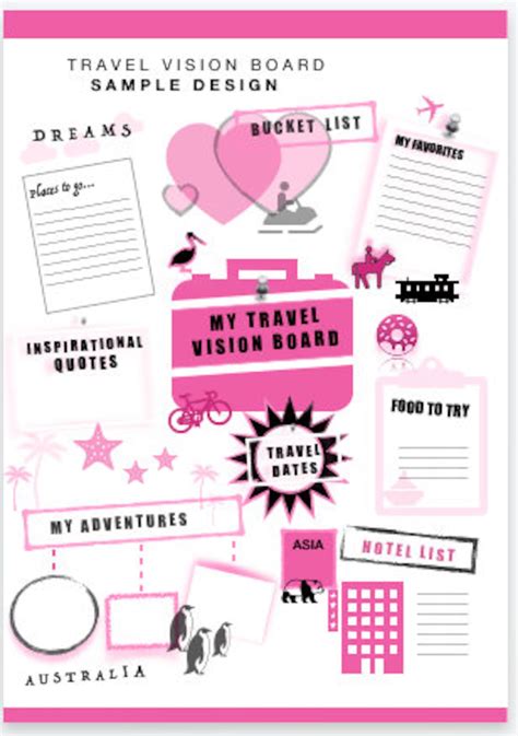 Travel Vision Board Vision Board Template Dream Etsy España