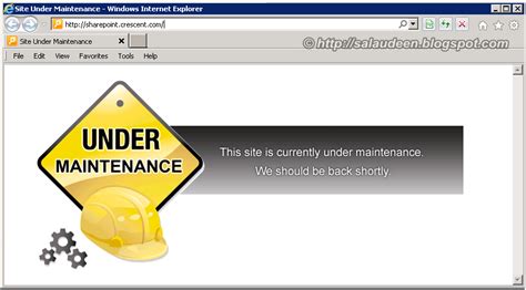 2013 For End Users How To Show A Maintenance Page To Users When They