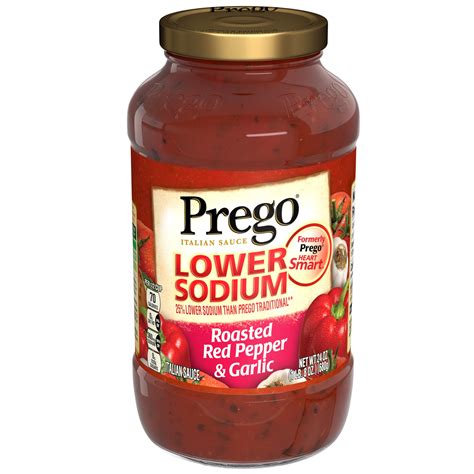 Prego Lower Sodium Pasta Sauce Roasted Red Pepper And Garlic Italian