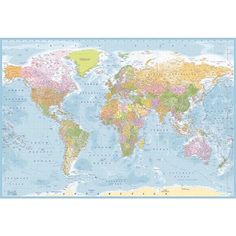 Create a stunning feature wall in the playroom or office with our pastel world map wallpaper mural. 1 Wall Blue World Map Atlas Wallpaper Mural 1.58m x 2.32m ...