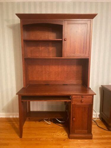 Ethan Allen American Impressions Cherry Desk With Bookcase Hutch Ebay