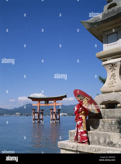 Japan Honshu Hiroshima Miyajima Island Itsukushima Shrine Torii