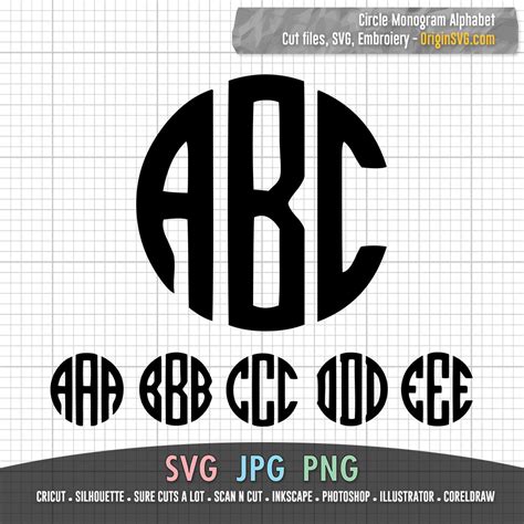 Monogram Svg Circle Alphabet Letter Abc Origin Svg Art