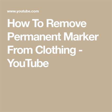 How To Remove Permanent Marker From Clothing Youtube Remove