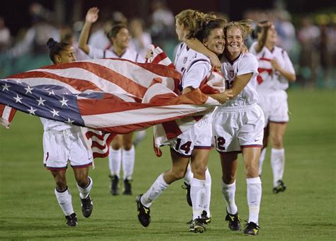 1996 Olympics Highlights The Womens Soccer Team From The Usa Celebrate