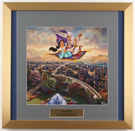 Thomas Kinkade Walt Disneys Aladdin 175x18 Custom Framed Print Display Pristine Auction