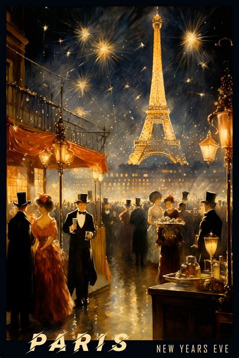 Paris Travel Poster New Years Eve Free Stock Photo Public Domain Pictures