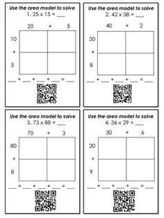 4 try these 8 5 x ? Free Printable Area Model Multiplication Worksheets - My ...