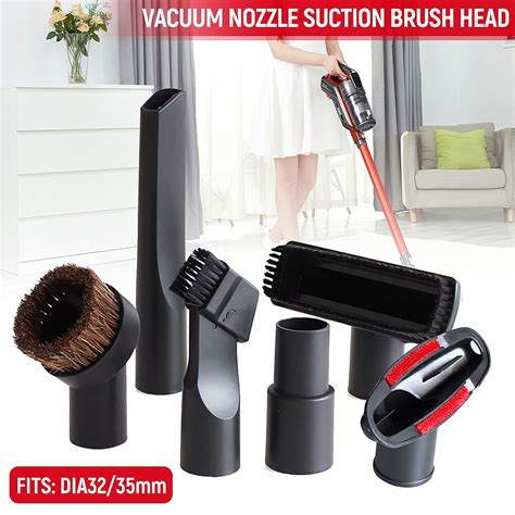 6pcs Black Universal Vacuum Nozzle Suction Brush Head For 32mm 35mm Vacuum Cleaner Parts