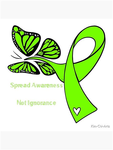 Lyme Disease Awareness Ribbon Butterfly Poster By Kim Chi Arts