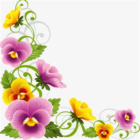 Beautiful Flowers Border Frame Png Clipart Beautiful Clipart Border