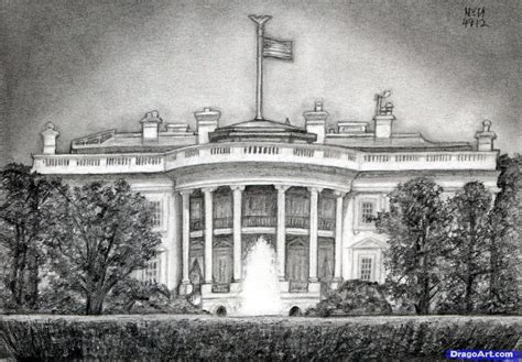 How To Draw The White House Step By Step Famous Places White