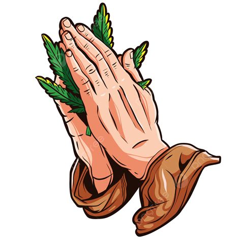 Pray Hand With Cannabies Illustration Design Pray Hand Pray Hands