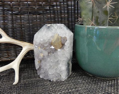 Etsy Amethyst Large Point With Calcite Cluster Polished Crystal