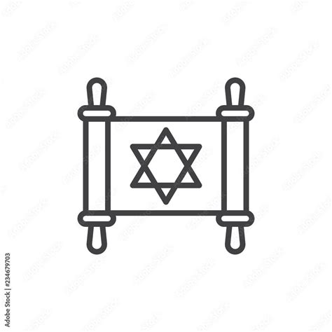 Jewish Torah Outline Icon Linear Style Sign For Mobile Concept And Web