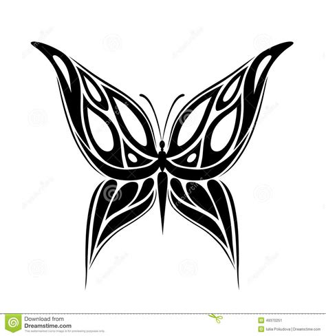 Ornamented Abstract Silhouette Butterfly Royalty Free Stock Photo