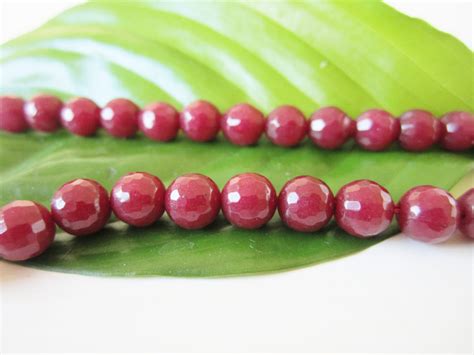 Natural Red Jade Gemstone Beads 6mm Full Strand 16