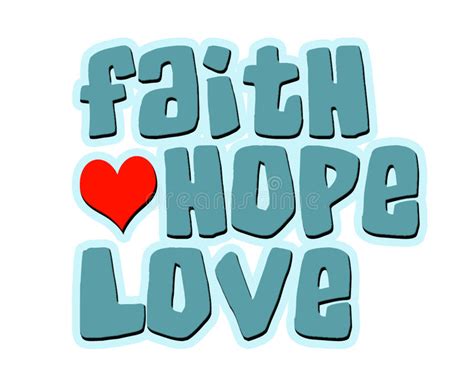 Faith Hope Love Words With Heart Stock Illustration
