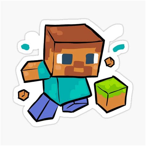 Sketchy Minecraft Steve Sticker By Ddkart Redbubble