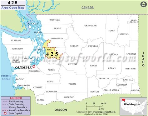 425 Area Code Map Where Is 425 Area Code In Washington
