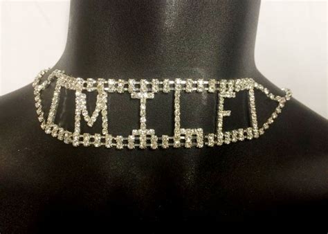 Sexy Rhinestone Milf Choker Necklace Costume Accessory Jewelry Naughty