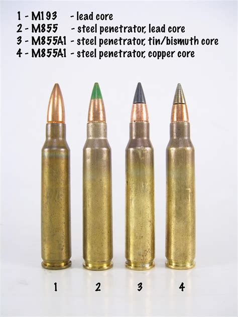 Us 556mm Ball Cartridges M193 M855 And M855a1 Guns
