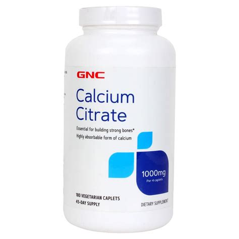 Gnc Calcium Citrate 1000mg Most Absorbable Form Of Calcium For