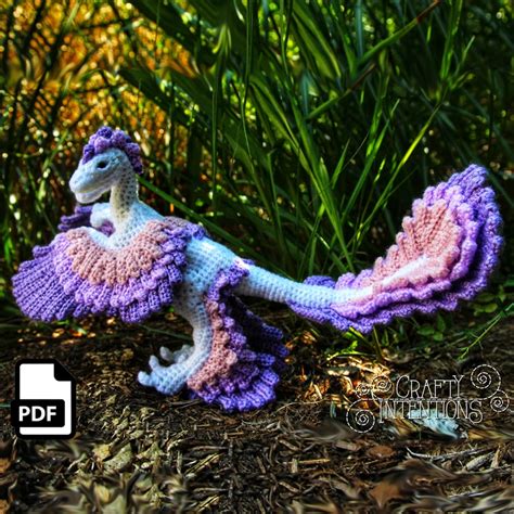 Microraptor Dinosaur Crochet Pattern By Crafty Intentions Etsy New