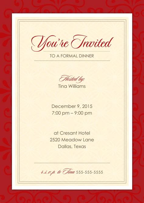 Official Invitation Card Template