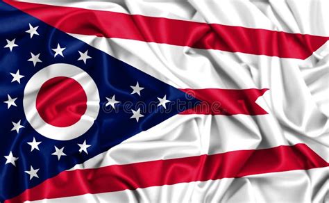 3d Waving Flag Of Ohio Stock Illustration Illustration Of Fabric