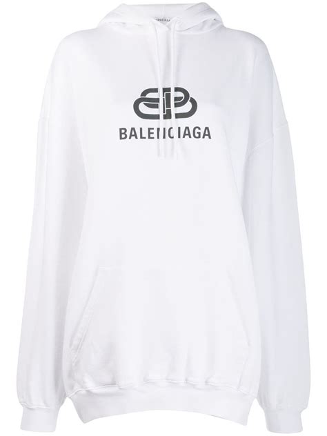 Balenciaga Bb Logo Hoodie Farfetch Hoodies White Hoodie Bb Logo