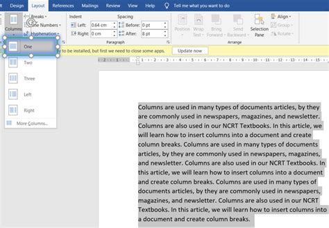Add Columns In Microsoft Word Geeksforgeeks