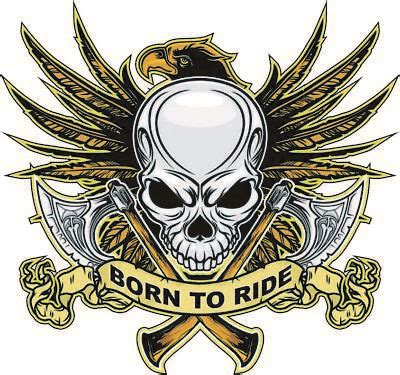 Born To Ride Sticker Harley Davidson Style Helmet Decal Motorcycle Skull A Ebay