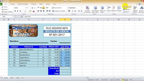 Como hacer una Boleta en Excel fácil y sencillo YouTube