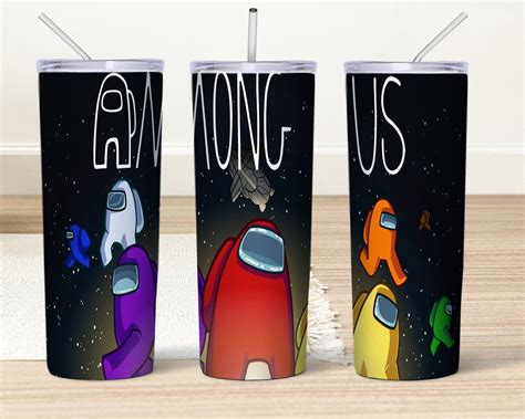 Among Us Png For 20oz Skinny Tumbler Sublimation Png Among Us Etsy