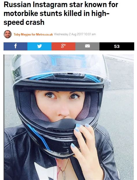 【海外発！breaking news】ロシアの有名女性スタントライダーが事故死 時速249kmでクラッシュか techinsight（テックインサイト） 海外セレブ、国内エンタメのオンリー