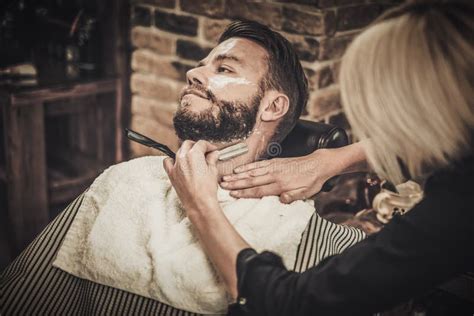 Beard Shaving In Barber Shop Stock Photo Image Of Barber Clean 63883956
