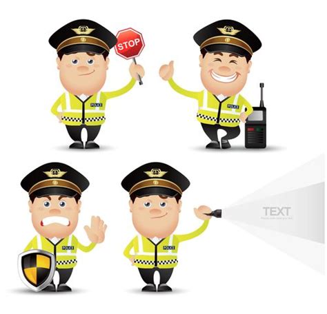 Traffic Policeman Cartoon Vector Free Download