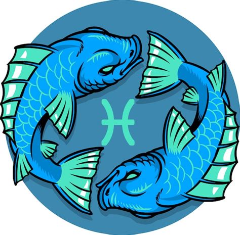 Pisces Zodiac Sign Premium Vector