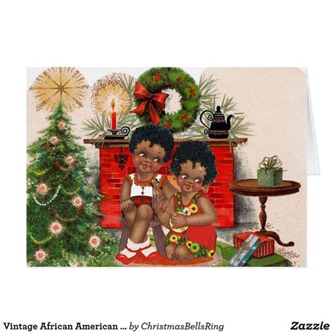 Vintage African American Christmas Card African American