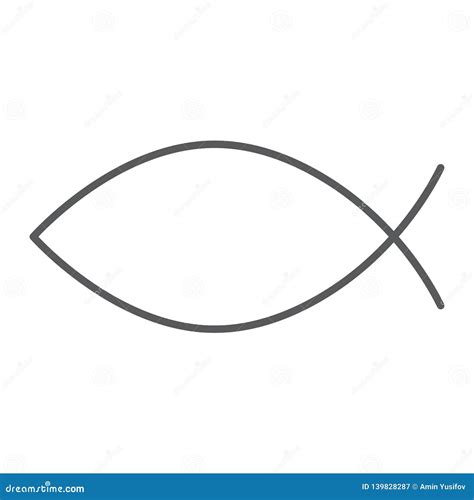 Christian Fish Thin Line Icon Religious And Symbol Jesus Fish Sign