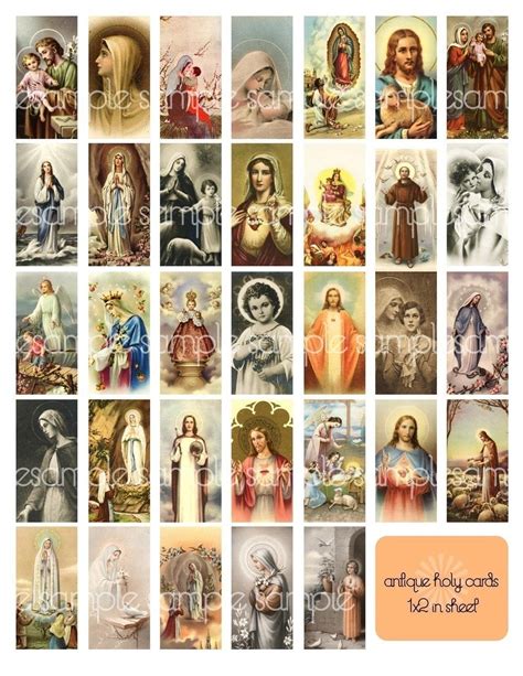 Antique Catholic Holy Cards I Digital Collage 1x2 By Magicpug