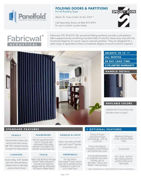 Pdf Folding Doors Partitions Accordion Doors Pdf Filepage Of