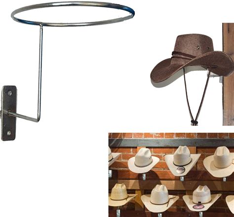 Auxphome Wall Mounted Silver Metal Hat And Wig Display Racks