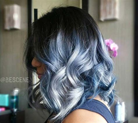 50 Magically Blue Denim Hair Colors You Will Love Blue Ombre Hair
