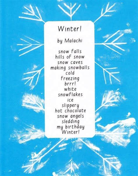 Delightful Learning Winter Activities Preschool Winter Poems Poems